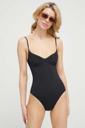 Calvin Klein costum de baie dintr-o bucată culoarea negru, cupa moale PPYX-BID08A_99X Costum de baie dama