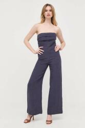 Bardot salopeta din in culoarea albastru marin, cold shoulder PPYX-SKD05D_59X