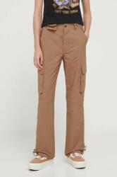 Sixth June pantaloni femei, culoarea maro, drept, high waist 9BYX-SPD12H_88X