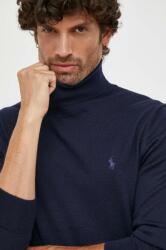 Ralph Lauren pulover de lana barbati, culoarea albastru marin, light, cu guler 9BYX-SWM0HG_59X