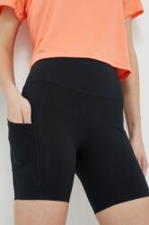 Roxy pantaloni scurți de antrenament Heart Into It culoarea negru, neted, high waist PPYX-SZD0BI_99X
