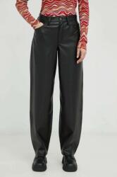 Levi's pantaloni femei, culoarea negru, drept, medium waist PPYX-SPD08Y_99X