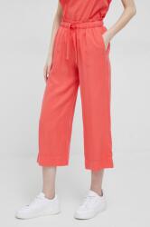 Deha pantaloni femei, culoarea portocaliu, drept, high waist PPYX-SPD10G_32X
