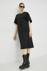 G-Star RAW rochie din bumbac culoarea negru, midi, oversize PPYX-SUD1T5_99X