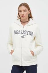 Hollister Co Hollister Co. bluza femei, culoarea bej, cu glugă, cu imprimeu 9BYX-BLD0WH_01X