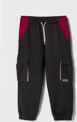 Sisley pantaloni de trening pentru copii culoarea negru, neted 9BYX-SPG02I_99X