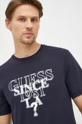 Guess tricou barbati, culoarea albastru marin, cu imprimeu 9BYY-TSM085_59X