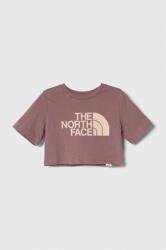The North Face tricou de bumbac pentru copii G S/S CROP EASY TEE culoarea roz 9BYX-TSG03B_45X