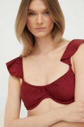 Abercrombie & Fitch sutien de baie culoarea bordo, cupa moale PPYX-BID2A1_83X