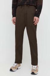 Abercrombie & Fitch pantaloni de bumbac culoarea maro, drept 9BYX-SPM0JH_88X