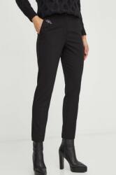 Twinset pantaloni femei, culoarea negru, drept, high waist 9BYX-SPD0U6_99X