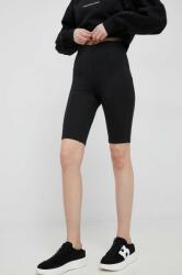 Calvin Klein pantaloni scurti femei, culoarea negru, neted, medium waist PPYX-SZD009_99X