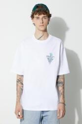 Guess Originals tricou din bumbac culoarea alb, cu imprimeu 9BYX-TSM16R_00X