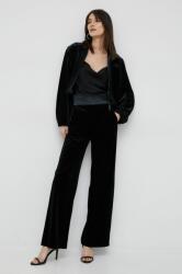 Emporio Armani pantaloni femei, culoarea negru, lat, high waist PPYX-SPD0GT_99X