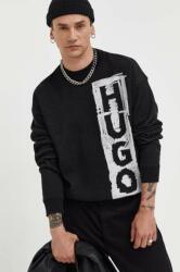 HUGO BOSS pulover din amestec de lana barbati, culoarea negru, light 9BYX-SWM01T_99X