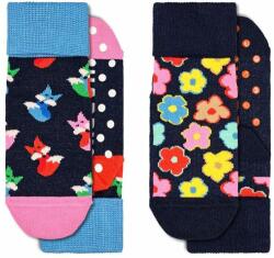 Happy Socks sosete copii Antislip Fox & Flower 2-pack culoarea albastru marin 9BYX-LGG03L_59X