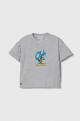 Lacoste tricou de bumbac pentru copii culoarea gri, cu imprimeu 9BYX-TSK07G_09X