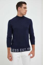 GUESS pulover din amestec de mătase culoarea albastru marin, light 9BYX-SWM05L_59X