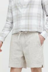 Abercrombie & Fitch pantaloni scurți din amestec de in culoarea bej PPYX-SZM04C_80X