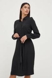 PINKO rochie din amestec de matase culoarea negru, mini, drept PPYX-SUD1H5_99X