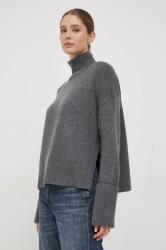 Calvin Klein pulover de lana femei, culoarea gri, călduros, cu guler 9BYX-SWD15O_90X