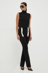 Silvian Heach pantaloni femei, culoarea negru, drept, high waist MBYX-SPD00H_99X