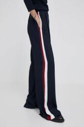 Tommy Hilfiger pantaloni femei, culoarea albastru marin, lat, high waist 9BYX-SPD014_59X