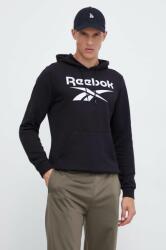 Reebok bluza barbati, culoarea negru, cu glugă, cu imprimeu 9BYX-BLM1FM_99X