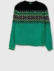 Benetton pulover pentru copii din amestec de lana culoarea verde 9BYX-SWK02A_77X