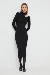 Bardot rochie culoarea negru, midi, mulata 9BYX-SUD1T0_99X