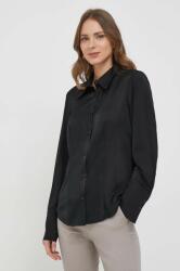 Sisley camasa femei, culoarea negru, cu guler clasic, slim 9BYX-KDD0BJ_99X