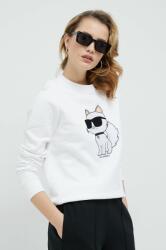 KARL LAGERFELD bluza femei, culoarea alb, cu imprimeu PPYX-BLD06W_00X