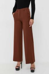 Silvian Heach pantaloni femei, culoarea maro, lat, high waist MBYX-SPD00D_89X