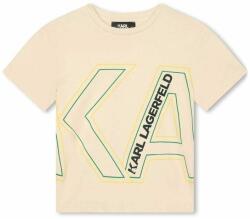 KARL LAGERFELD tricou de bumbac pentru copii culoarea bej, cu imprimeu 9BYX-TSK026_08X