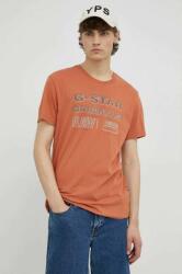 G-Star Raw tricou din bumbac culoarea portocaliu, cu imprimeu PPYX-TSM05L_22X