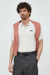 Calvin Klein tricou polo bărbați, culoarea bej, uni K10K111196 PPYX-POM01C_01X