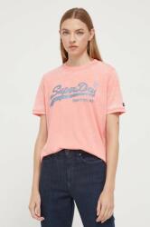 Superdry tricou femei, culoarea portocaliu 9BYX-TSD169_32X