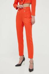 Morgan pantaloni femei, culoarea portocaliu, fason tigareta, high waist PPYX-SPD133_22X