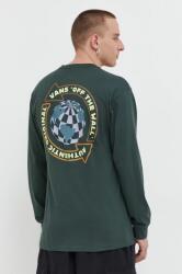 Vans longsleeve din bumbac culoarea verde, cu imprimeu 9BYX-BUM09M_79X