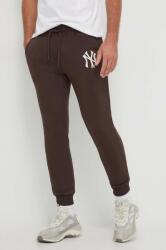 47 brand 47brand pantaloni de trening MLB New York Yankees culoarea maro, cu imprimeu 9BYX-SPM0II_88X