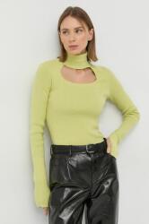 Herskind pulover Vita femei, culoarea galben, light, cu guler PPYX-SWD072_10X