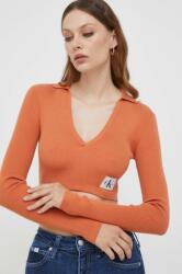 Calvin Klein longsleeve femei, culoarea portocaliu 9BYX-SWD192_23X