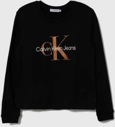 Calvin Klein bluza copii culoarea negru, cu imprimeu 9BYX-BLG05H_99X