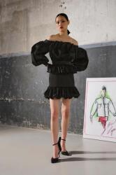 KARL LAGERFELD rochie KL x The Ultimate icon culoarea negru, mini, drept 9BYX-SUD0FN_99X