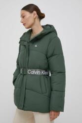Calvin Klein Jeans geaca femei, culoarea verde, de iarna, oversize 9BYX-KUD1JO_87X