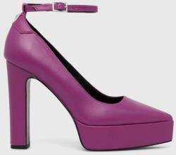 Karl Lagerfeld pantofi de piele SOIREE PLATFORM culoarea violet, cu toc drept, KL31710 9BYX-OBD3A1_49X