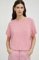 American Vintage tricou femei, culoarea roz PPYX-TSD0ZY_30X