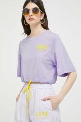 Love Moschino tricou din bumbac culoarea violet PPYX-TSD08B_45X