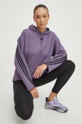 Adidas bluza femei, culoarea violet, cu glugă, cu imprimeu 9BYX-BLD09W_94X