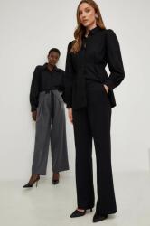 Answear Lab pantaloni X limited collection NO SHAME femei, culoarea negru, drept, high waist BMYX-SPD021_99X